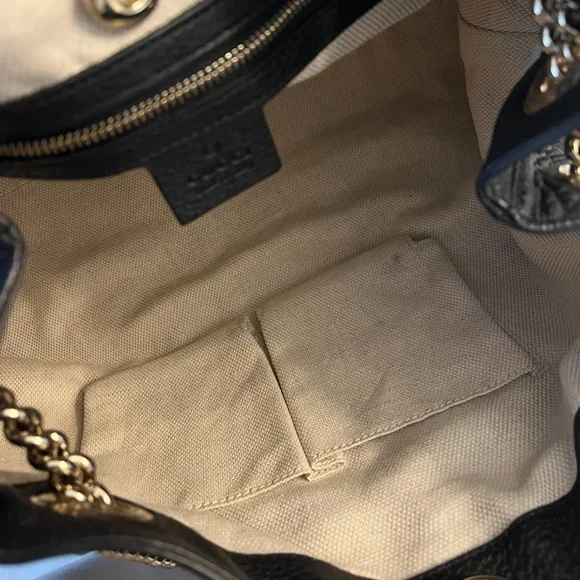 Gucci Black Leather Chain Shoulder Bag - Picture 6 of 8